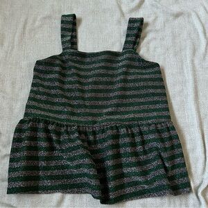 good luck girl green stripe shimmer top